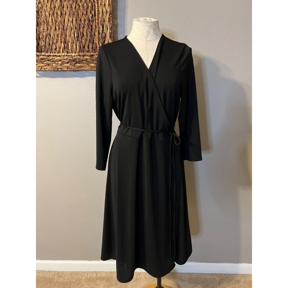 Banana Republic Black Long Sleeve Wrap Dress